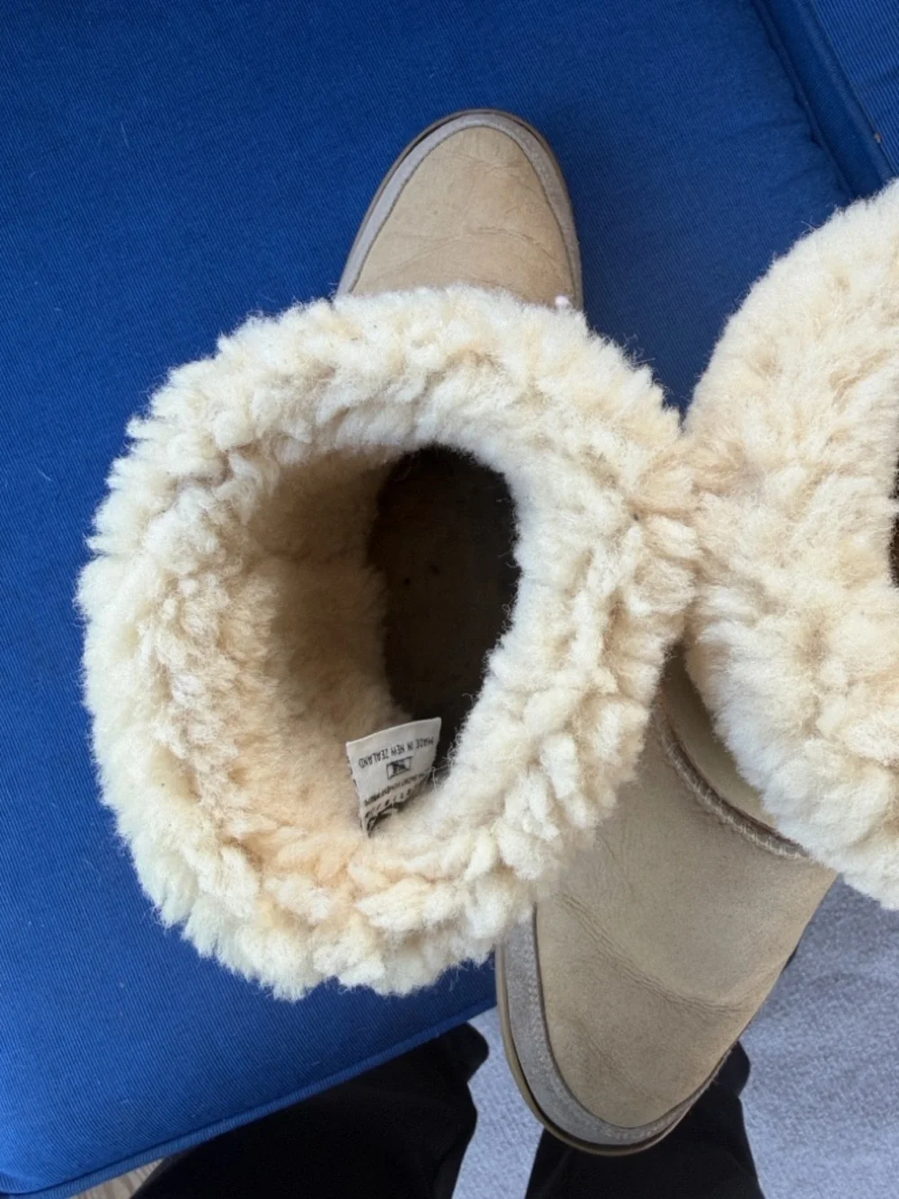 UGG Tan Shearling Cuffed Short Booties